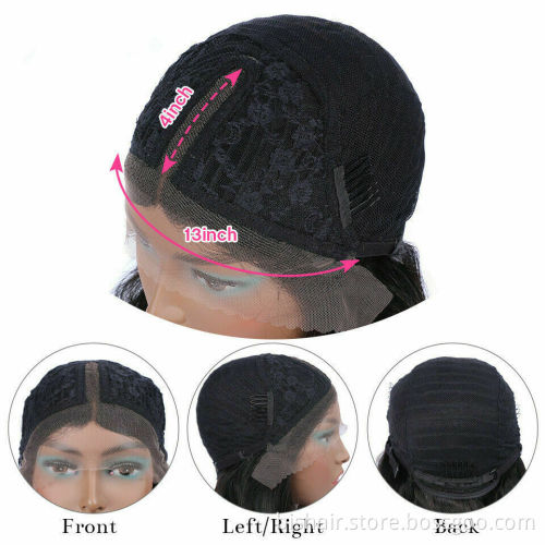 Wholesale13x4Tlace Women's Bob Cut Straight Hair Wig Lace Human Hair Pre-pulled With Hair Brazilian Remy Short Bob Closure Black